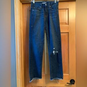 Good American - Good Straight, Gently Distressed Jeans